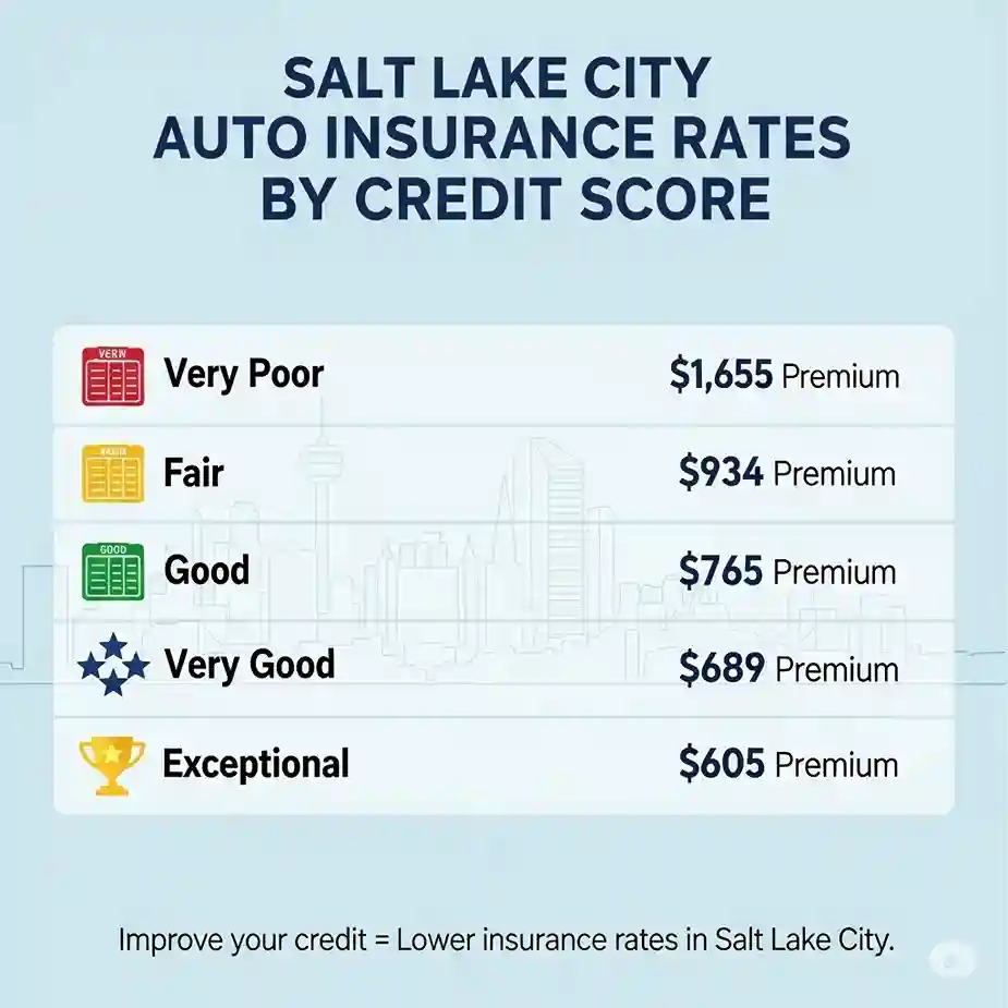 Salt Lake City auto insurance rates by credit score